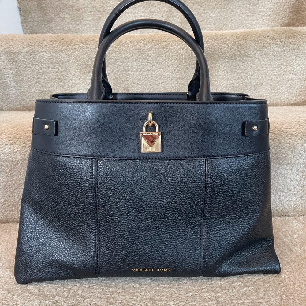 Michael Kors Black Satchel with Gold Hardware